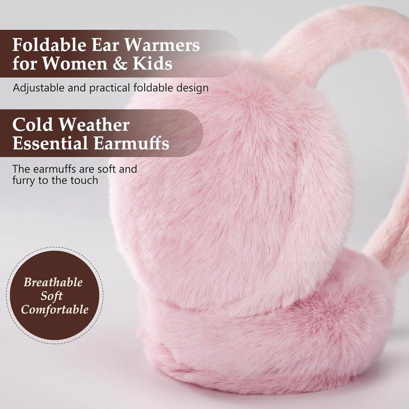 Clothclose Ear Muffs for Kids - Furry Ear Muffs for Winter Women Girls Boys, Foldable Cozy Winter Earmuffs Warmers - Image 3